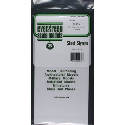EVG - Evergreen 269- 9030 White Sheet .030 x 6 x 12 (2)