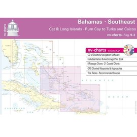 NP NV Charts Region 9.3 Bahamas South East, Cat & Long Islands, Rum Cay to Turks and Caicos