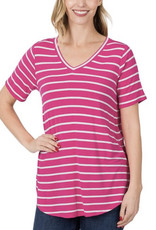 Hot Pink Striped Tee