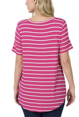 Hot Pink Striped Tee