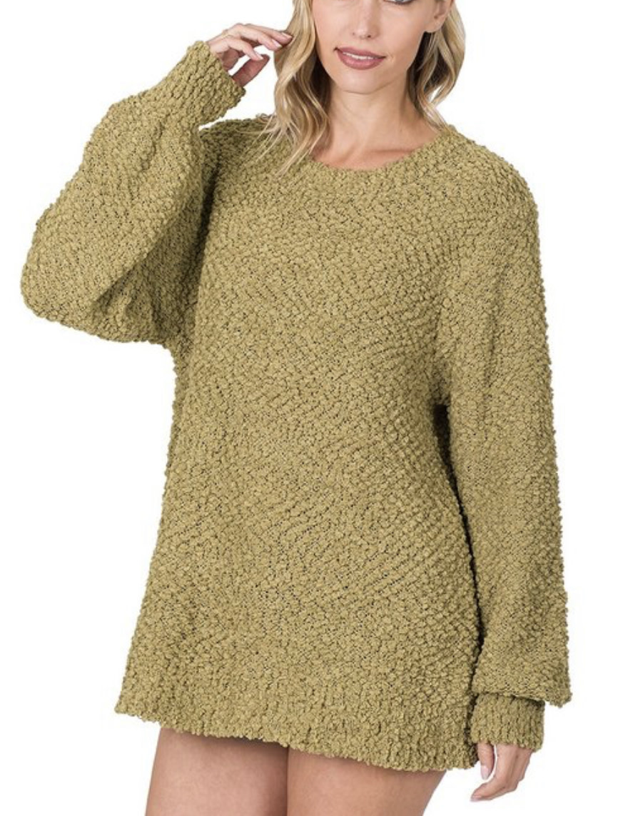Khaki Popcorn Sweater