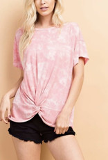 Pink Tie Dye Knotted Top