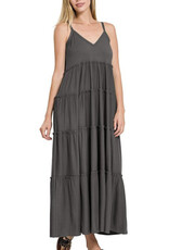 Charcoal Tiered Maxi w POCKETS