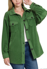 Green Fleece Shacket
