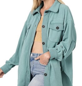 Dusty Teal Fleece Shacket