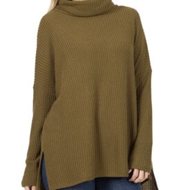 Olive Thermal Cowl Neck