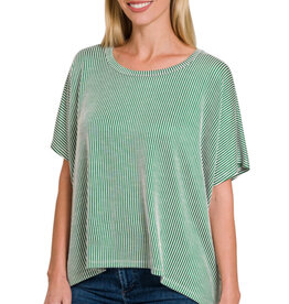 Ribbed Striped Oversized Top