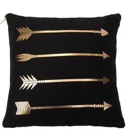 Black Pillow w/ Gold Metallic Arrows