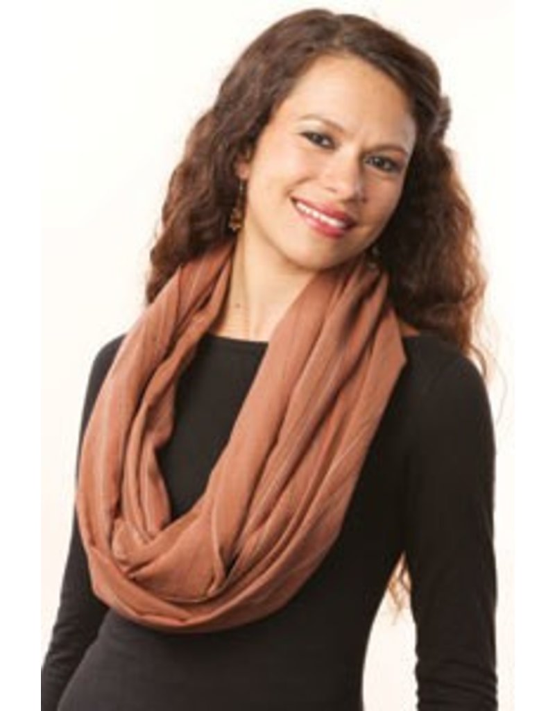 Sevya - Kantha Infinity Brown Cotton Scarf