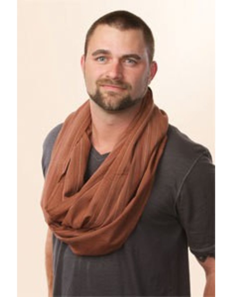 Sevya - Kantha Infinity Brown Cotton Scarf