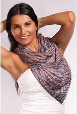 Sevya - Grey Shibori Beaded Scarf