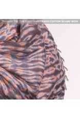 Sevya - Grey Shibori Beaded Scarf