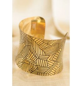 Sevya - Patchwork Brass Cuff