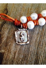 Happy Go Licky Happy Go Licky - Leather and Pearl Bracelet w/Seahorse Wax Seal