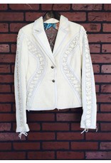 Kippy's Kippy's Leather - Queen Marionette Long Moto Jacket in White Python