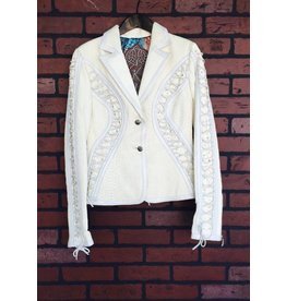 Kippy's Kippy's Leather - Queen Marionette Long Moto Jacket in White Python