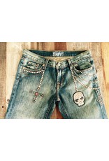 Kippy's Kippy's Leather - Skull and Cross Denim Jeans