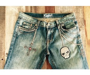 Kippy's Kippy's Leather - Skull and Cross Denim Jeans