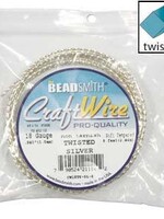 Craft Wire 18ga Twist Square Silver Plate 8ft