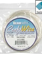 Craft Wire 21ga Twist Silver Plate