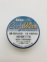 Craft Wire 26ga Round Hematite 15 yd
