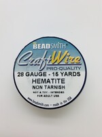 Craft Wire 28ga Round Hematite 15yd