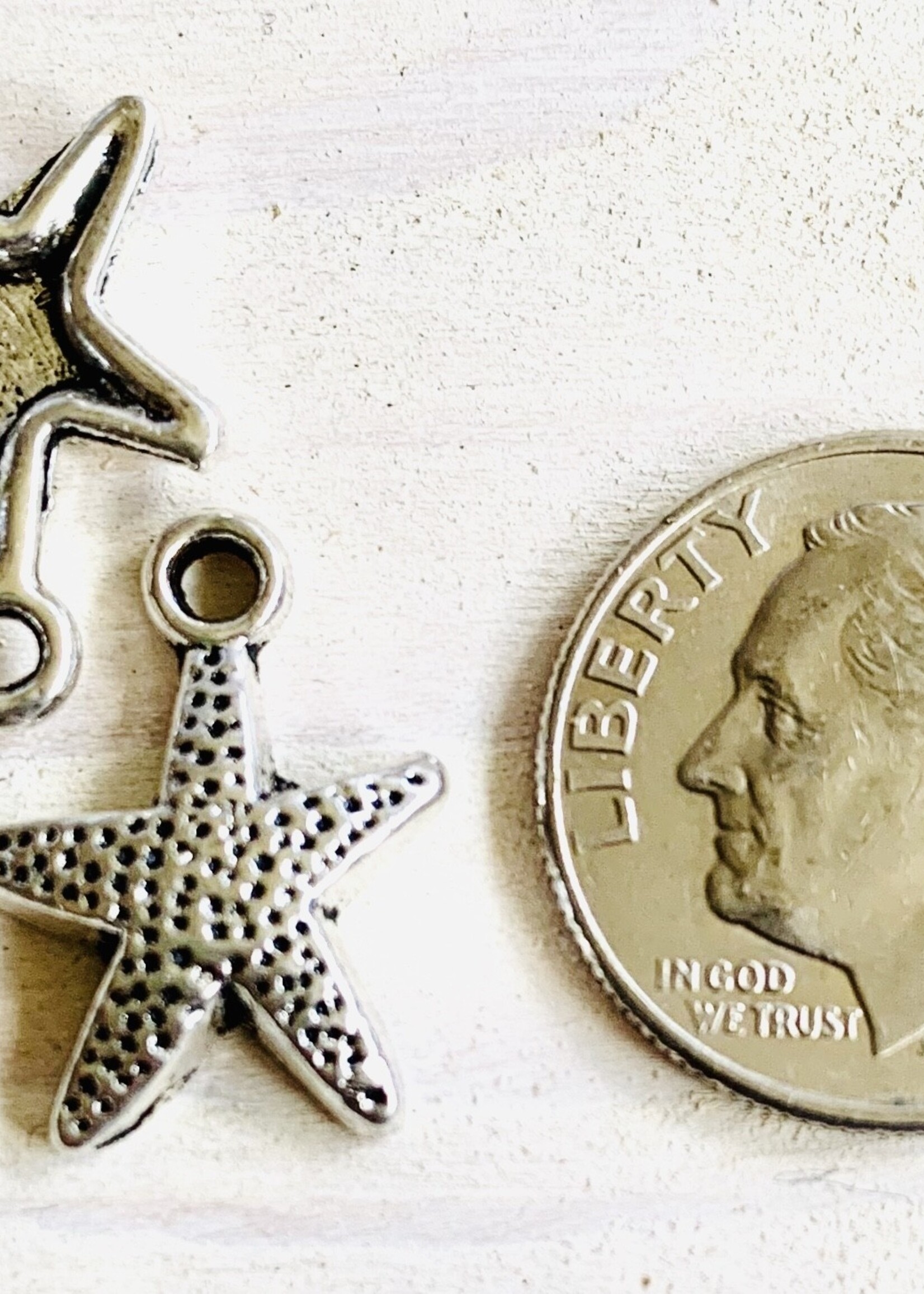 12mm Starfish Antique Silver