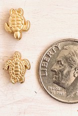Mini Sea Turtle Bead Matte Gold
