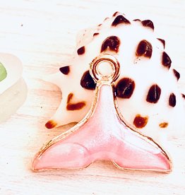 Whale Tail Enameled Pink
