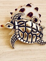 Swimming Turtle Antique Silver