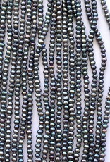 2mm Dark Peacock Seed Pearls 15” st approx.