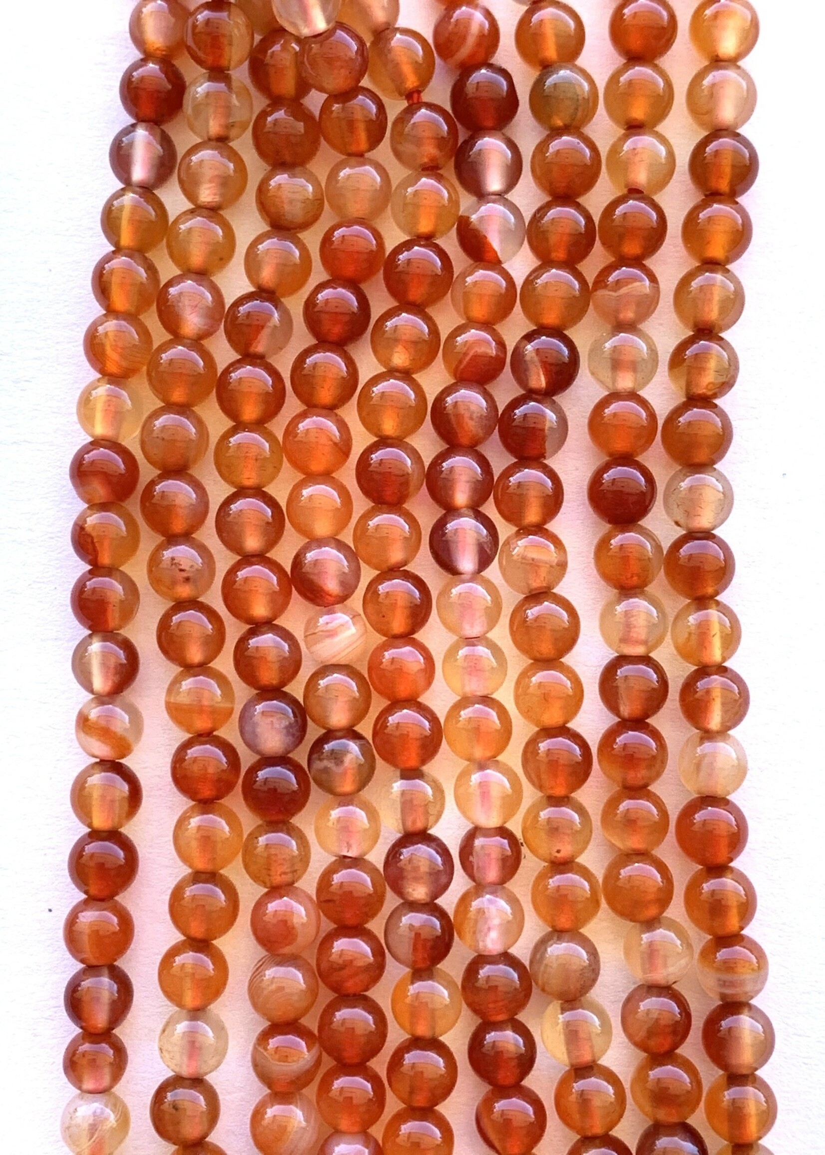 4mm Carnelian Round Strands