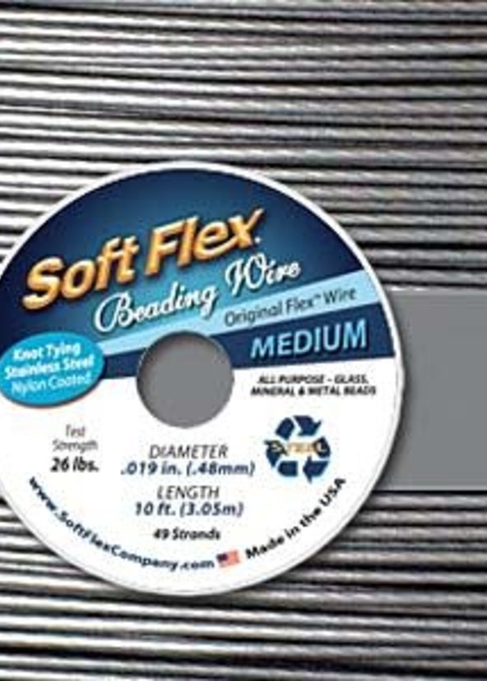 .019 Soft Flex Beading Wire  Satin Medium 10ft