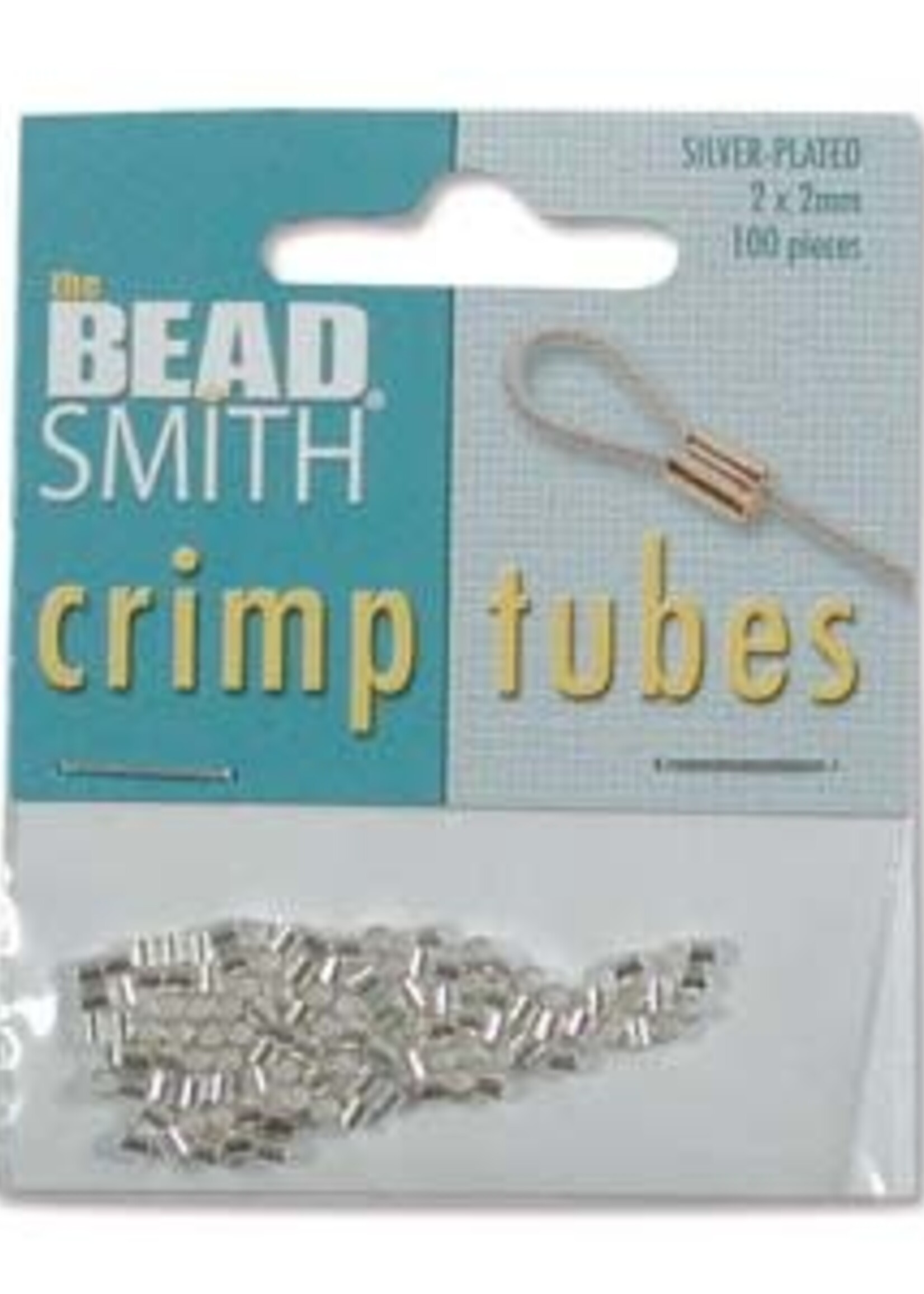 2x2 Crimp Tubes Silver Plate Qty 100