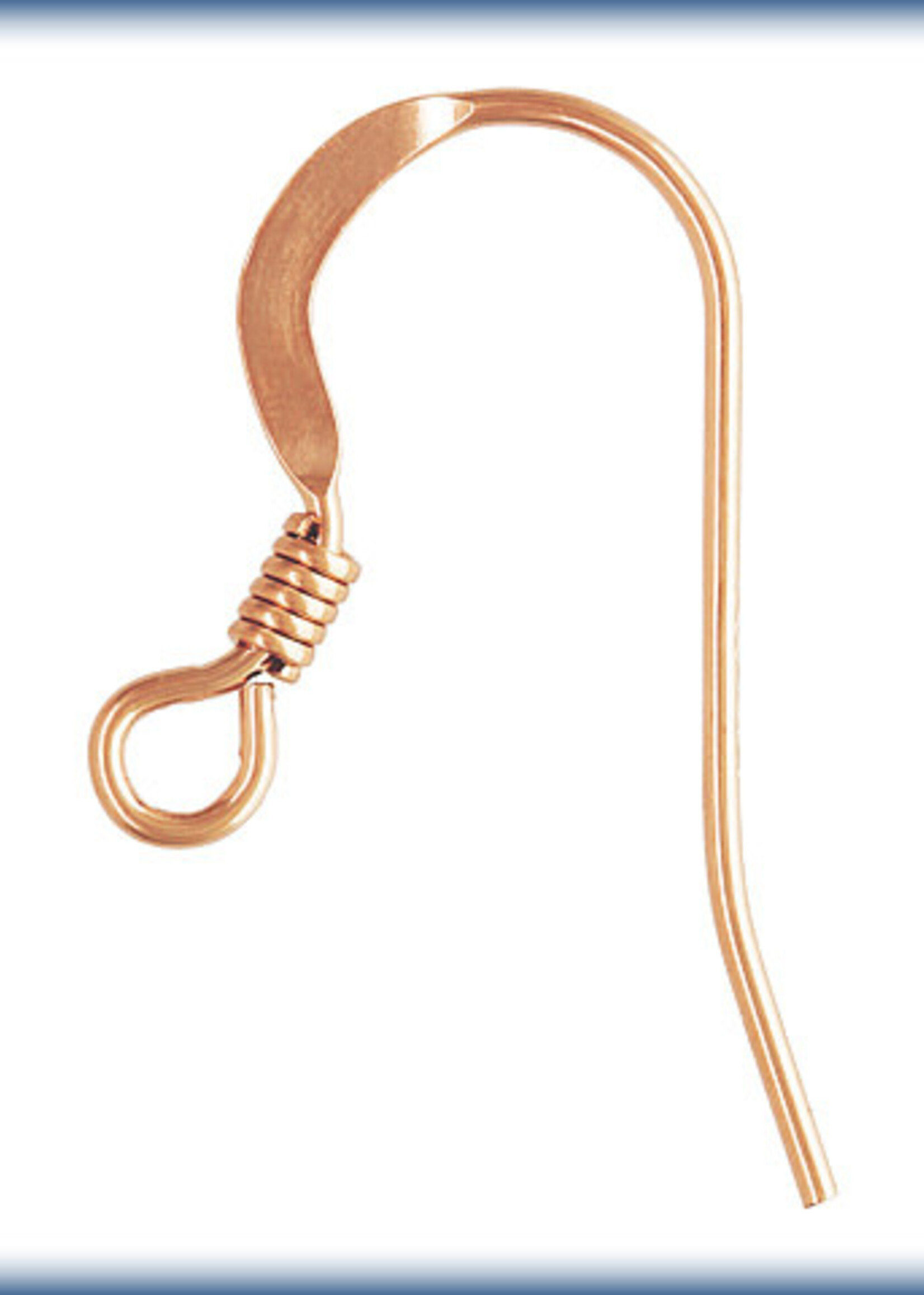 Coil Earwire Flat 14k Rose Gold Filled Qty 6
