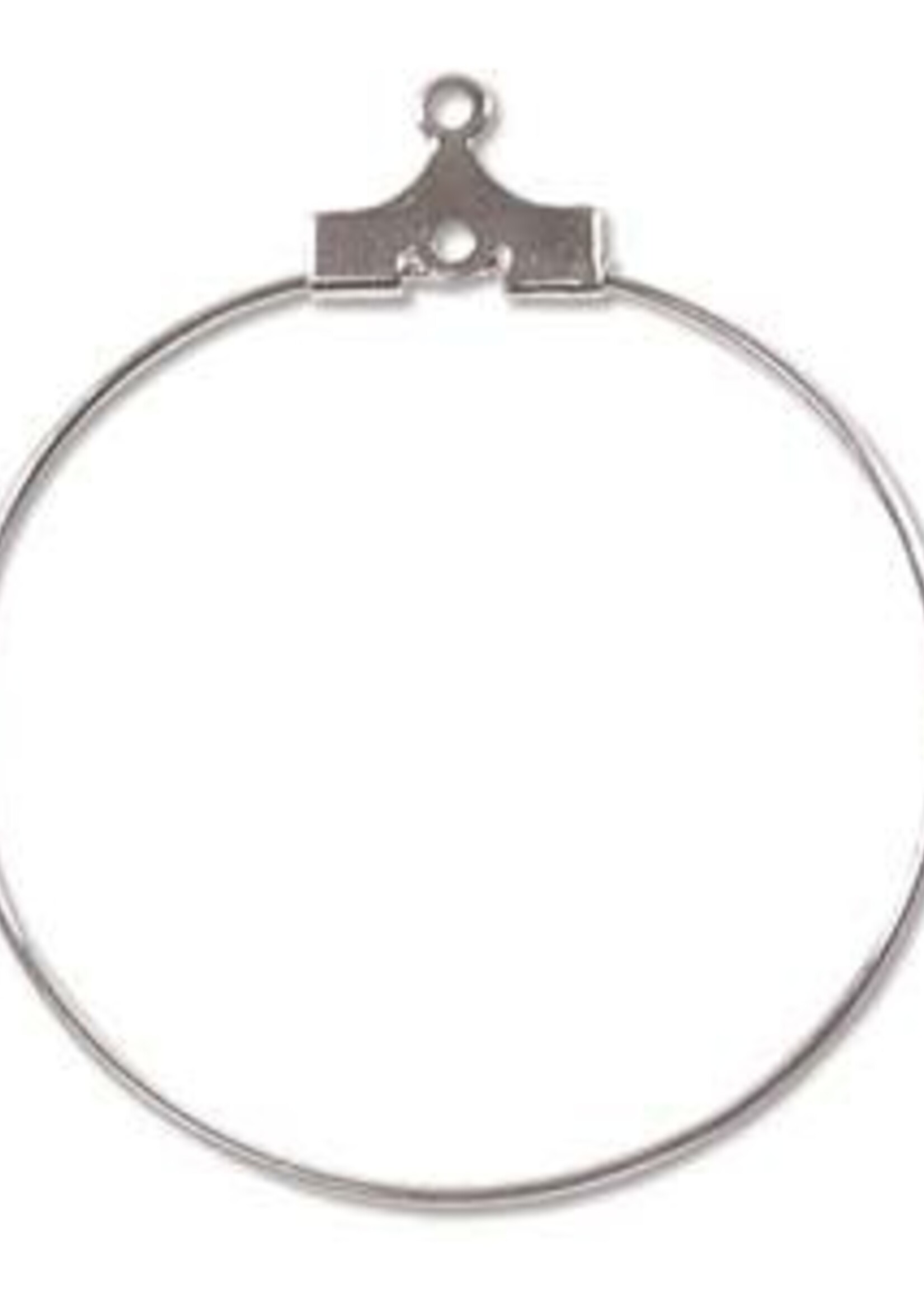 30mm Bead Hoop Silver Plate Qty 12