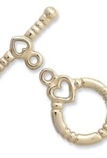 Toggle w/Heart Gold Plate Qty 6
