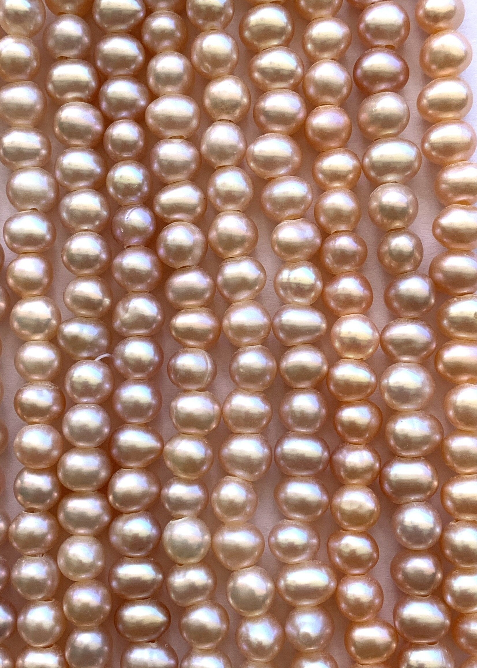 5mm Pearls w/2mm ID Hole, Salmon Pink 16" st approx.