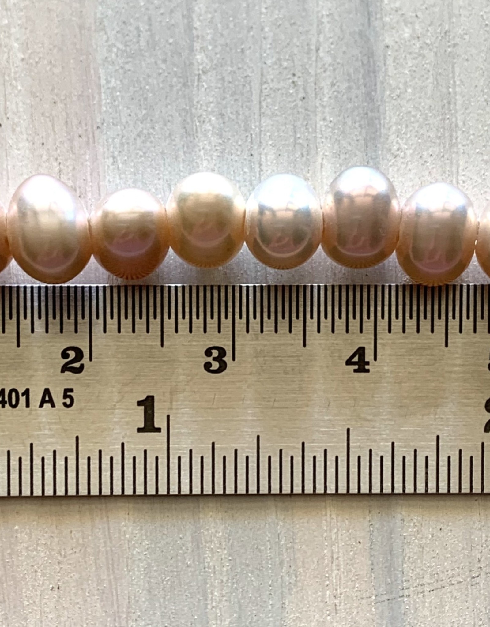 5mm Pearls w/2mm ID Hole, Salmon Pink 16" st approx.