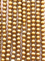 6mm Pearls w/2mm ID Hole, Coppery Gold 16" st approx.