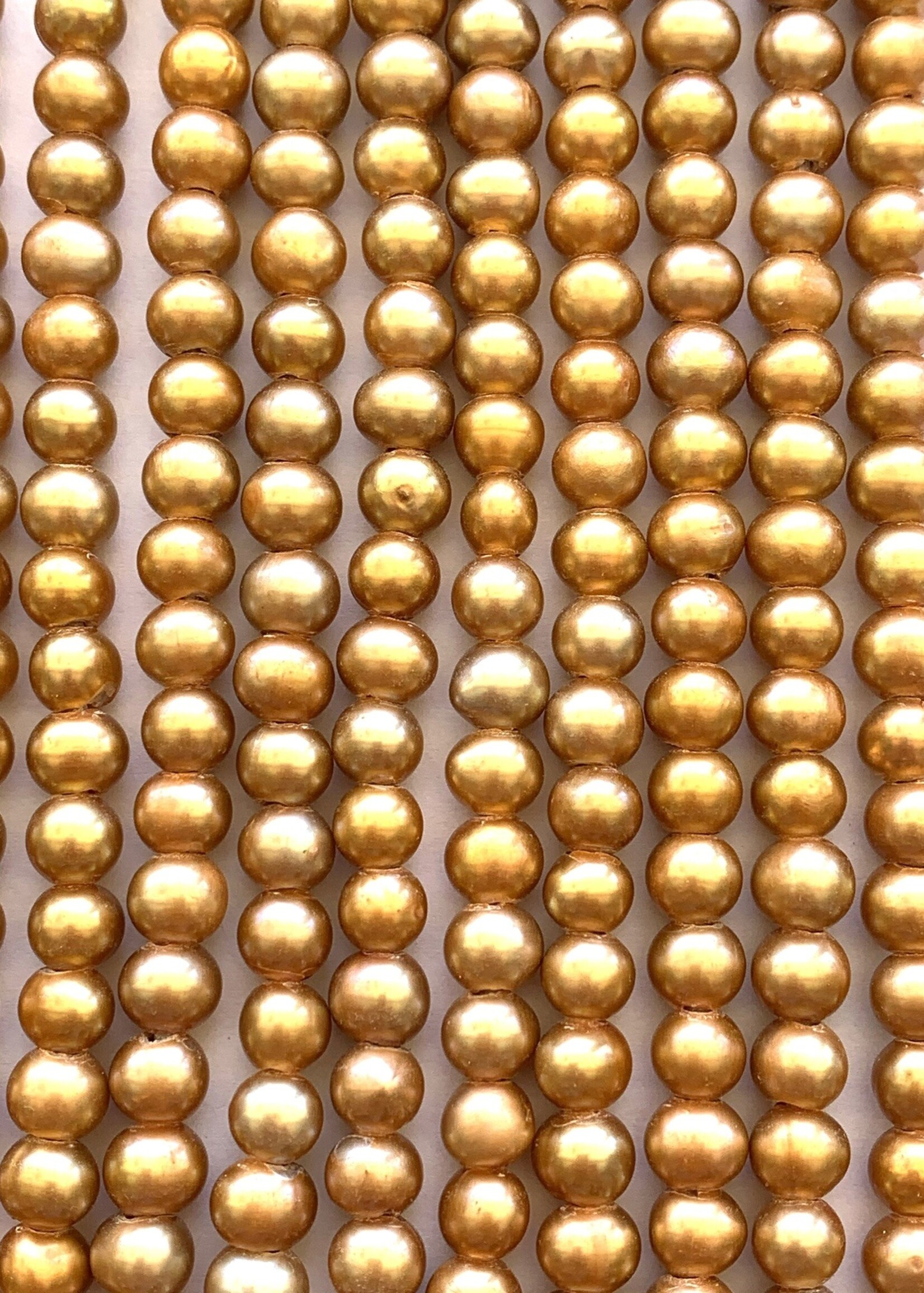 6mm Pearls w/2mm ID Hole, Coppery Gold 16" st approx.