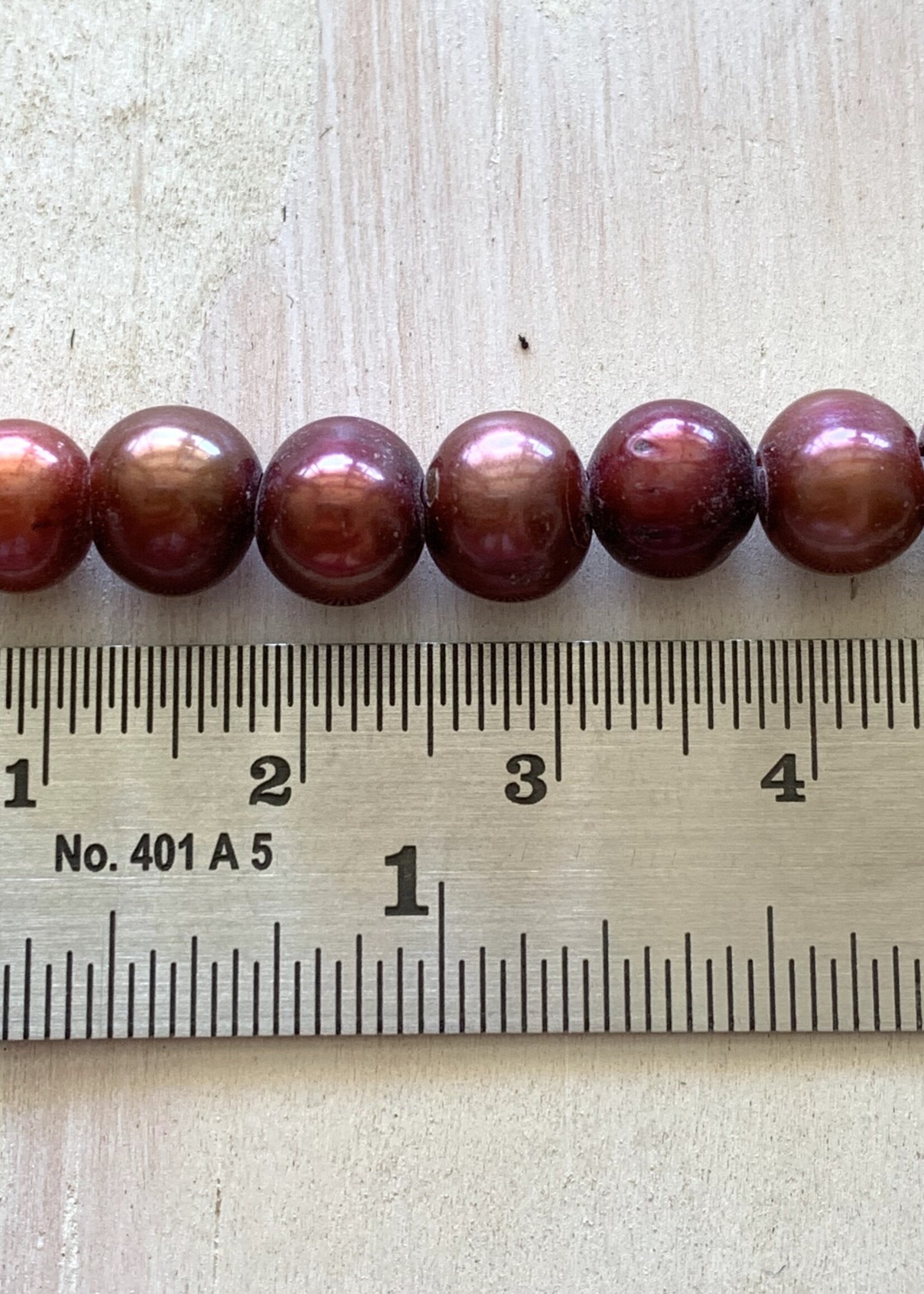 6mm Pearls w/2mm ID Hole, Copper 15” st approx. dis35