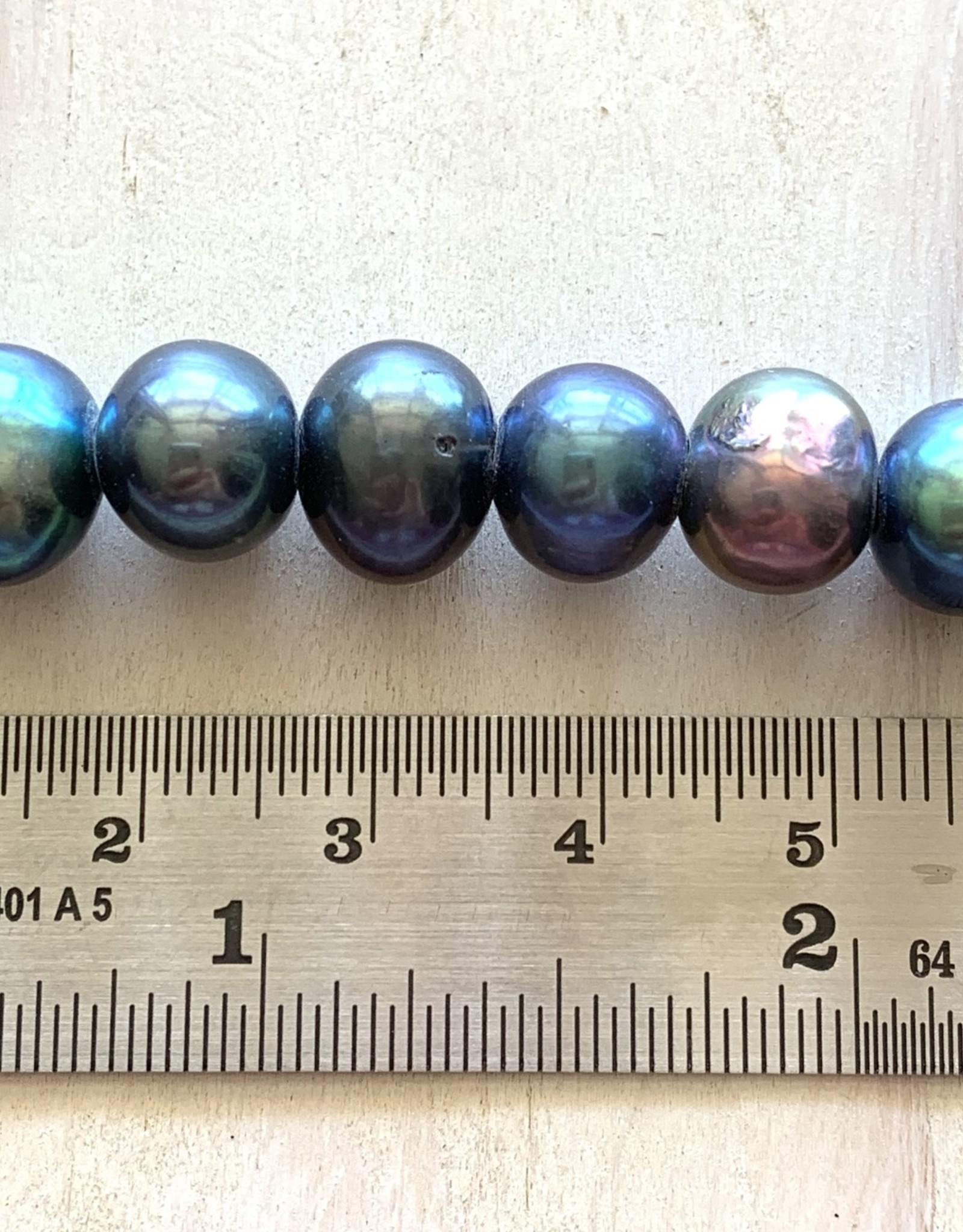 10mm Peacock Pearl Large Hole Strand
