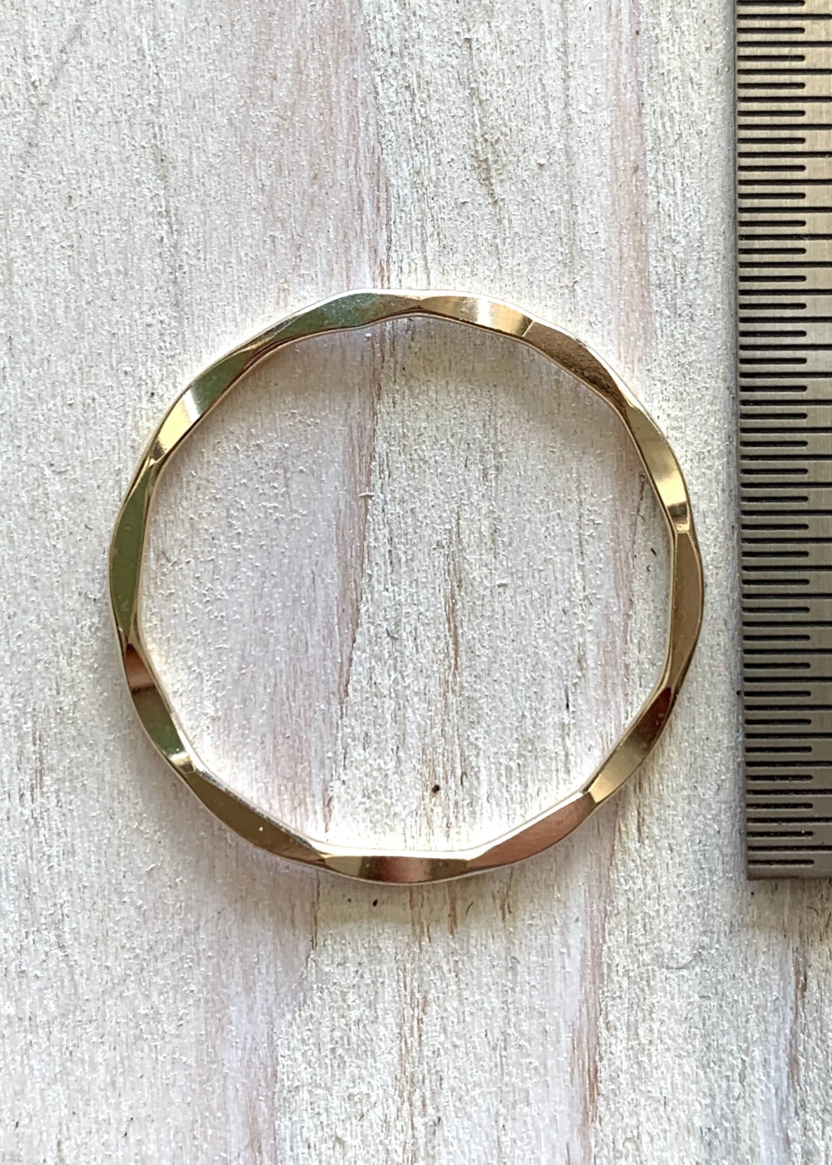 21mm Closed Ring Hammered 14k Gold Filled