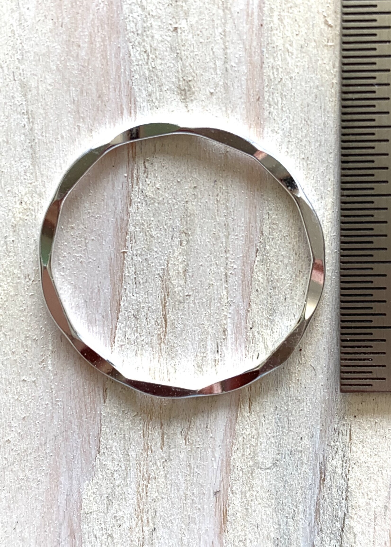 21mm Closed Ring Hammered Sterling Silver