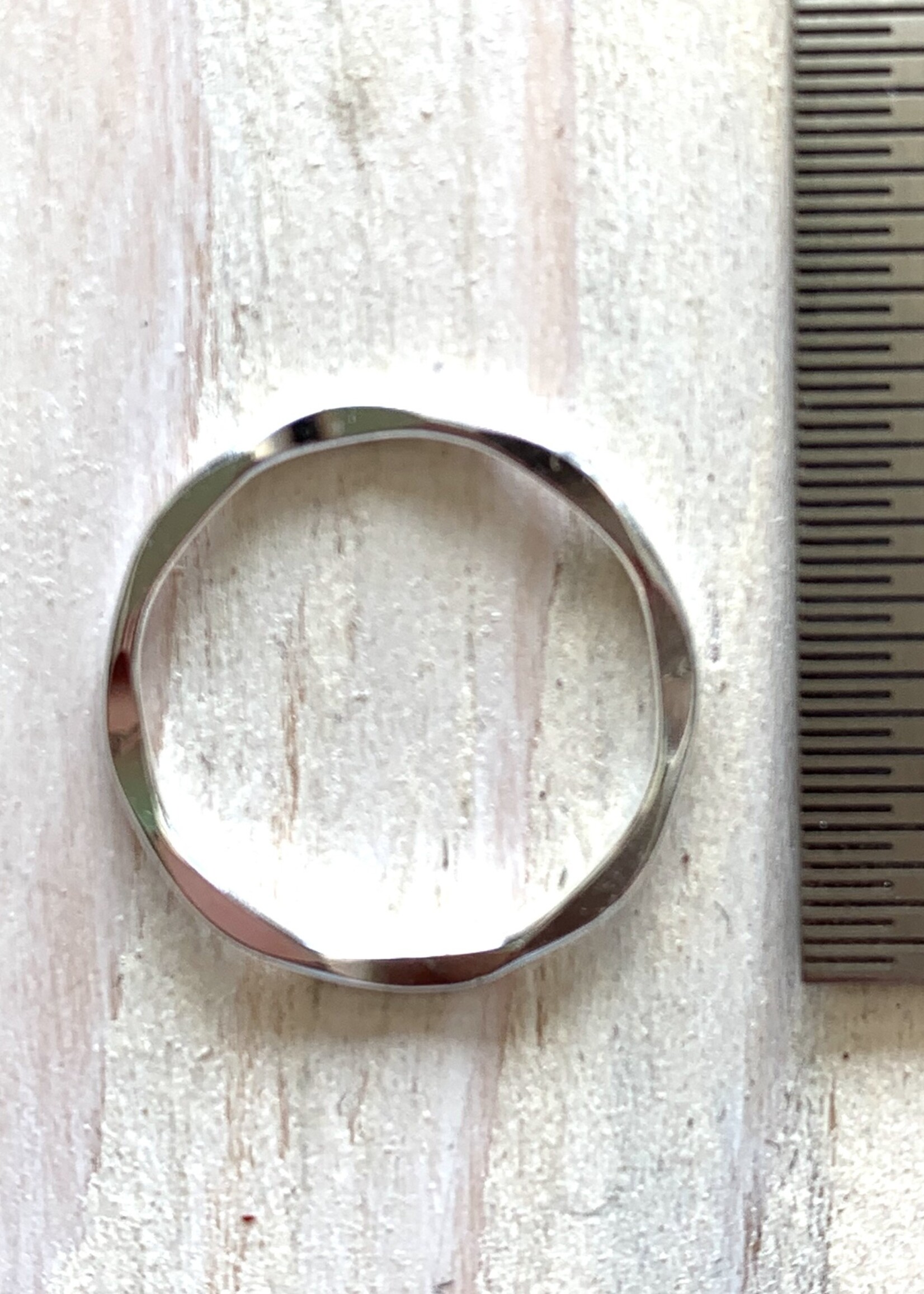 15mm Closed Ring Hammered Sterling Silver