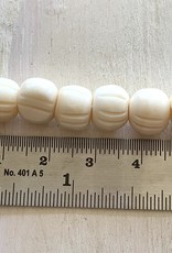 10mm Bone w/Lines Large Hole Cream Bead Strands