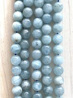 8mm Round Aquamarine Strands