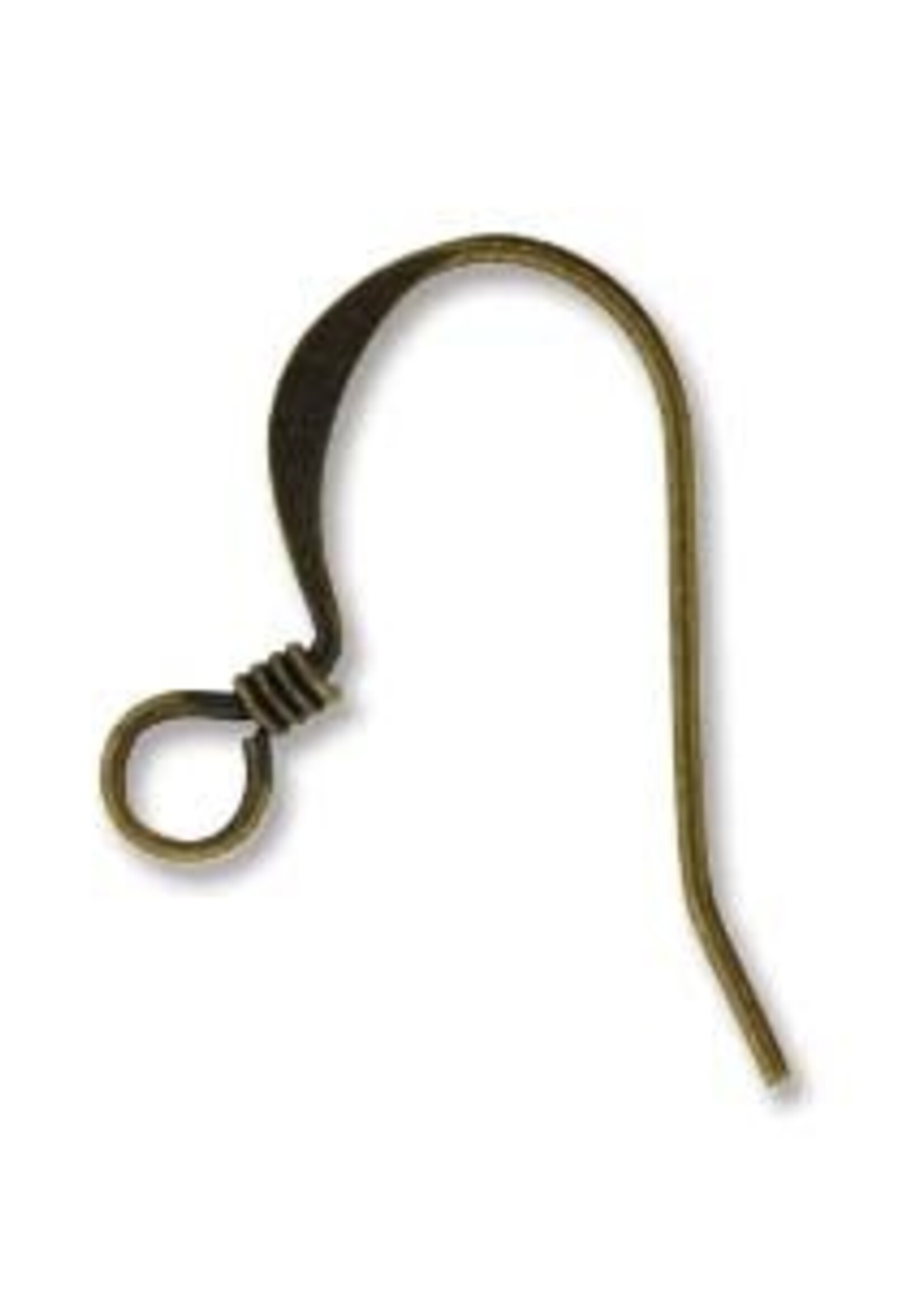 Coil Earwires Antique Brass Qty 24