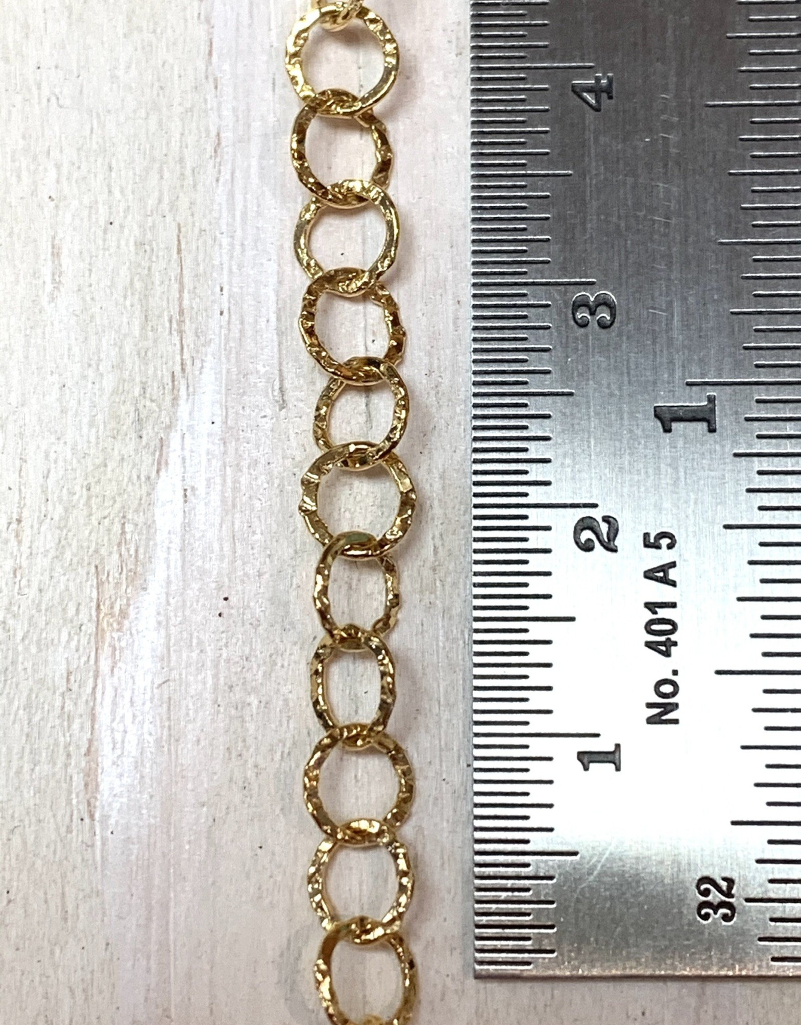 5mm Round Hammered Chain 14k Gold Filled Inch